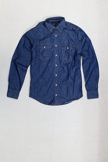 modrý, džínové šaty košile, bílý, povrch, košile, věci, pohled shora, denim, modré triko, cody, elegantní