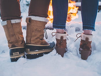two, person, standing, ice, snow, winter, white, cold, weather, nature, people