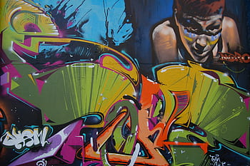 zeď, umění, nástěnná malba, malování, graffiti