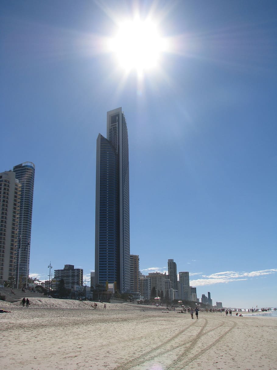 pláž, brisbane, Austrálie, slunce