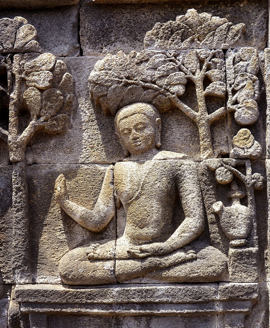 buddha, sculpture, borobudur, statue, religion, temple, ancient, culture, architecture, old, heritage
