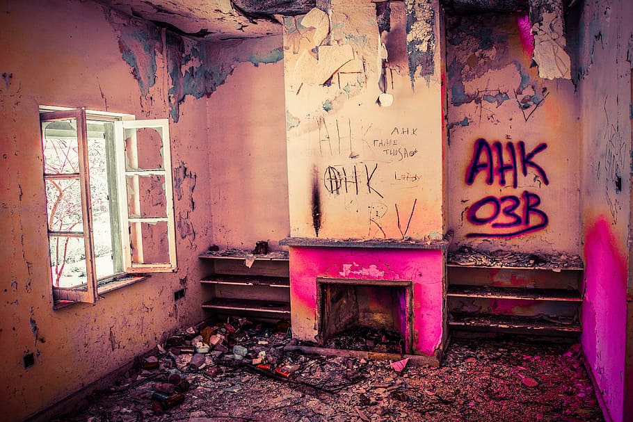 rozpad, Dům, opuštěný, zlomený, špinavý, poškození, zvětralý, letitý, grunge, zničení, prázdný