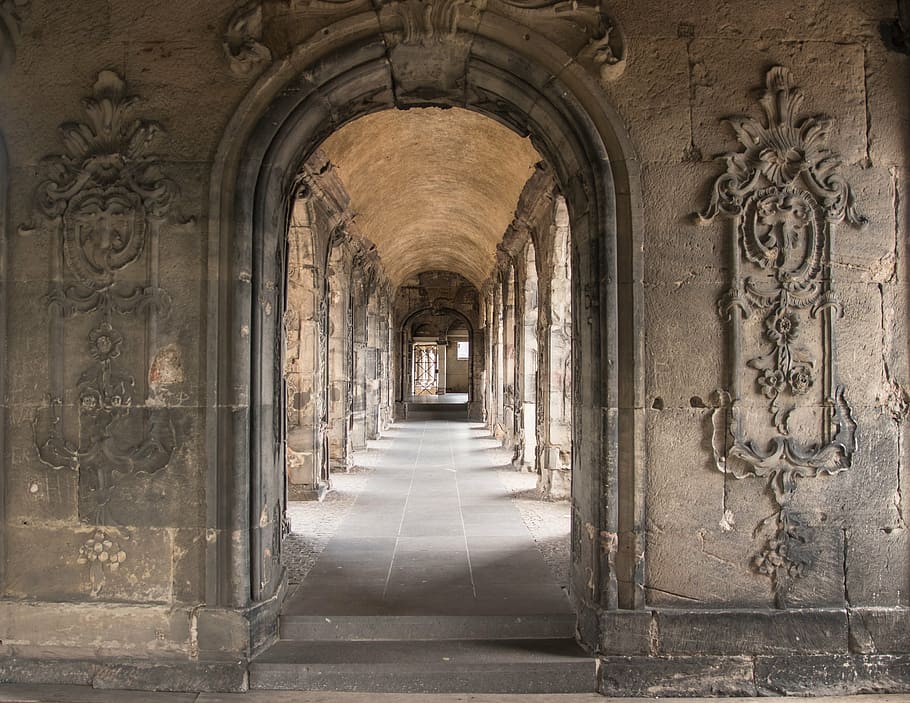 uvnitř, Pohled, Šedá, beton, budova, porta nigra, trier, římský, pasáž, Zajímavosti, antický