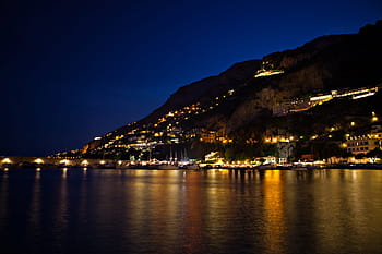 amalfi by, kystlinje, amalfi kyst, Italien, natur, kyst, Europa, lys, nat, ocean, hav