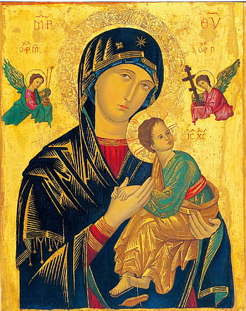 virgin, mary portrait painting, mother of perpetual help, icon, madonna, holy, byzantine, painted image, adult, religion, adults only