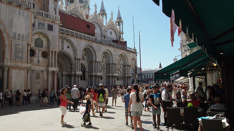 dav, skupina lidí, skupina, osobní, Setkání, sbírka, kvantitativní, Benátky, Itálie, venezia, san marco