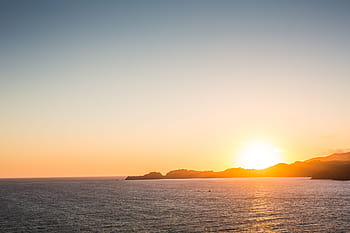 bellissimo, tramonto, tramonto bellissimo, Oceanside, California, senza nuvole, sera, natura, oceano, panorama, spazio per il testo