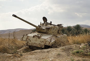 armádní tank, údolí řeky Jordán, šestidenní válka, zničený tank, zrezivělý, opuštěný, vojenský hardware, konflikt