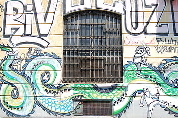 Dům, zeď, umění, nástěnná malba, malování, graffiti