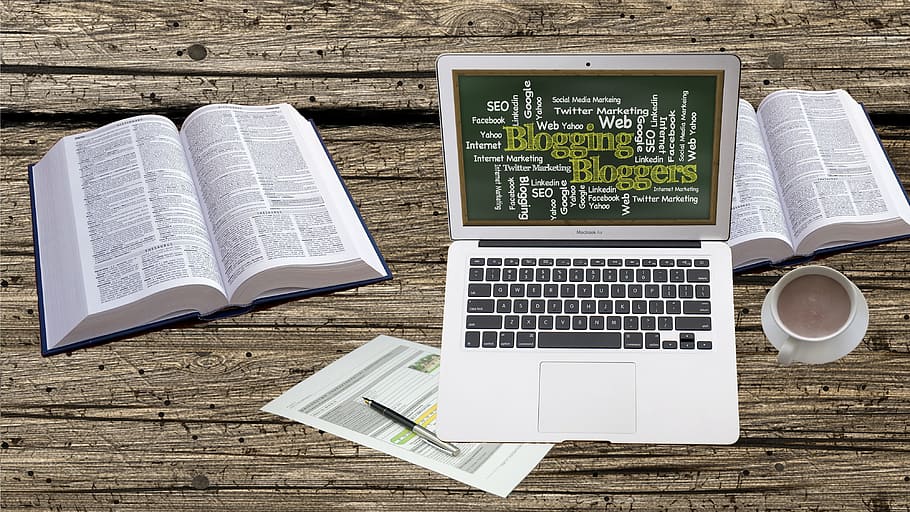 macbook air, blogging, blog, social media, home office, workstation, office, notebook, laptop, portable, collage