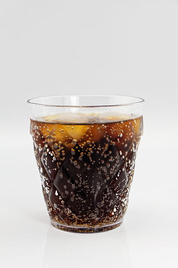 cola, uvnitř, Průhledná, nápojová sklenice, napít se, erfrischungsgetränk, občerstvení, šumivé, led, ledové kostky, sklenka