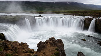 waterfall, iceland, nature, water, travel, icelandic, river, rocks, landscape, flowing, scenic