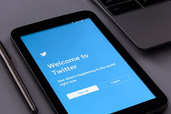 black, tablet computer, turned, twitter, screen, social, phone, cellular phone, technology, editorial, illustrative