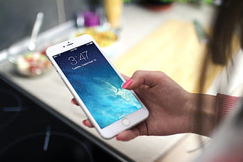 iphone 6 plus, jablko, buňka, mobilní, pohybliví, technologie, ruce
