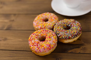 fresh, donuts, coffee cup, Fresh donuts, food/Drink, coffee, food, donut, snack, pastry, dessert