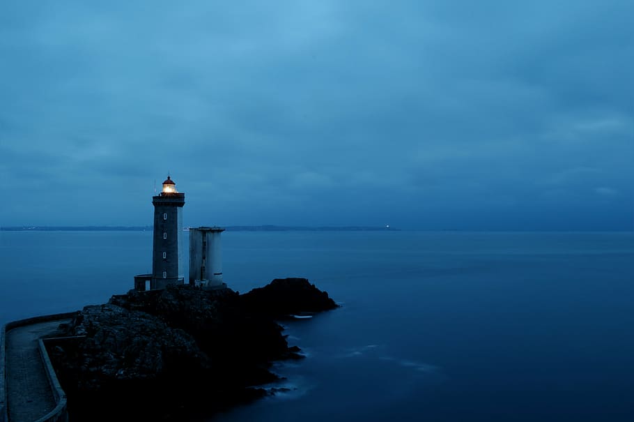 maják, phare du petit minou, záliv brest, moře, oceán, světlo, navigace, marin, námořní, oheň, stran