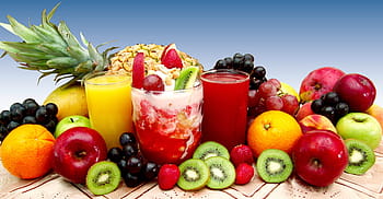 assorted fruits, fruit, juices, vegetables, vitamin c