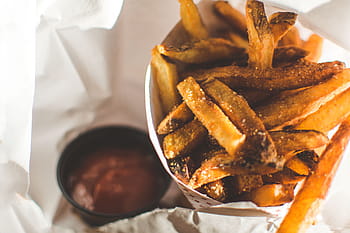 potato fries, brown, sauce, fries, potato, fried, salt, delicious, food, french Fries, snack