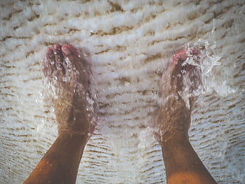 piedi, piede, dita dei piedi, acqua, lavaggio, bagnato