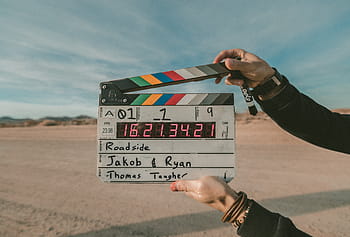 person, holding, cinema, cut, board, film, production, video, clouds, sky, nature