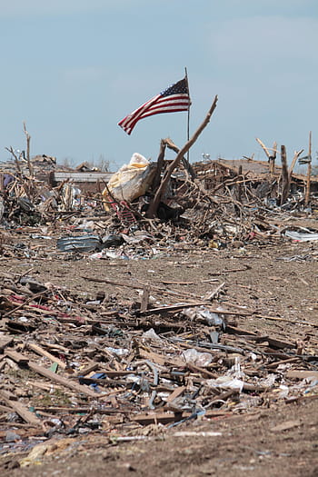 moore, oklahoma, tornado, disaster, ruin, natural disaster, devastation, destruction, destroyed, path, american flag