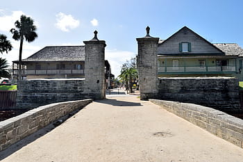 oldest city, entrance, st george street, historic, st augustine, florida, usa, spanish culture, landmark, history, wall