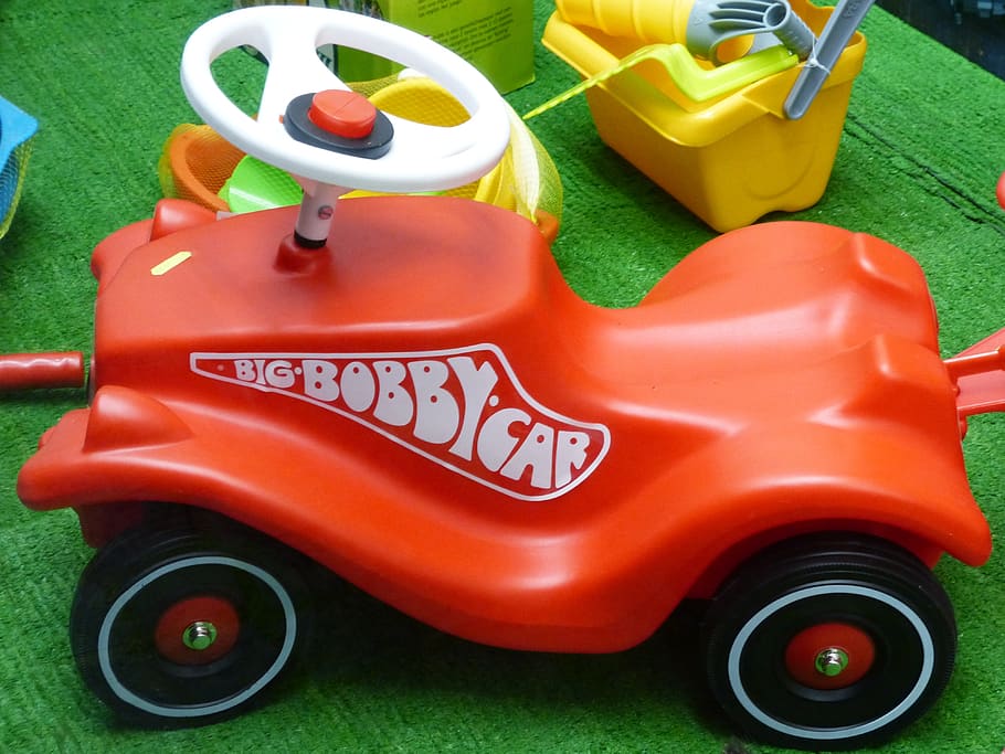 Bobby auto, třecí vůz, miniaturní auto, dětské vozidlo, hračky, dětské hračky, Červené, auto