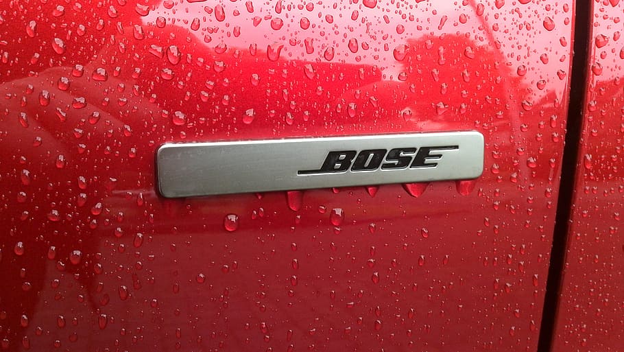 car, bose, red, name plate, drops, vehicle, mailbox