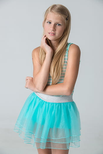 blond vlasy, dívka, bílý, modrý, pruhovaný, šaty bez rukávů, portrét, Modelka, dítě, fotografie, fotografování dětí