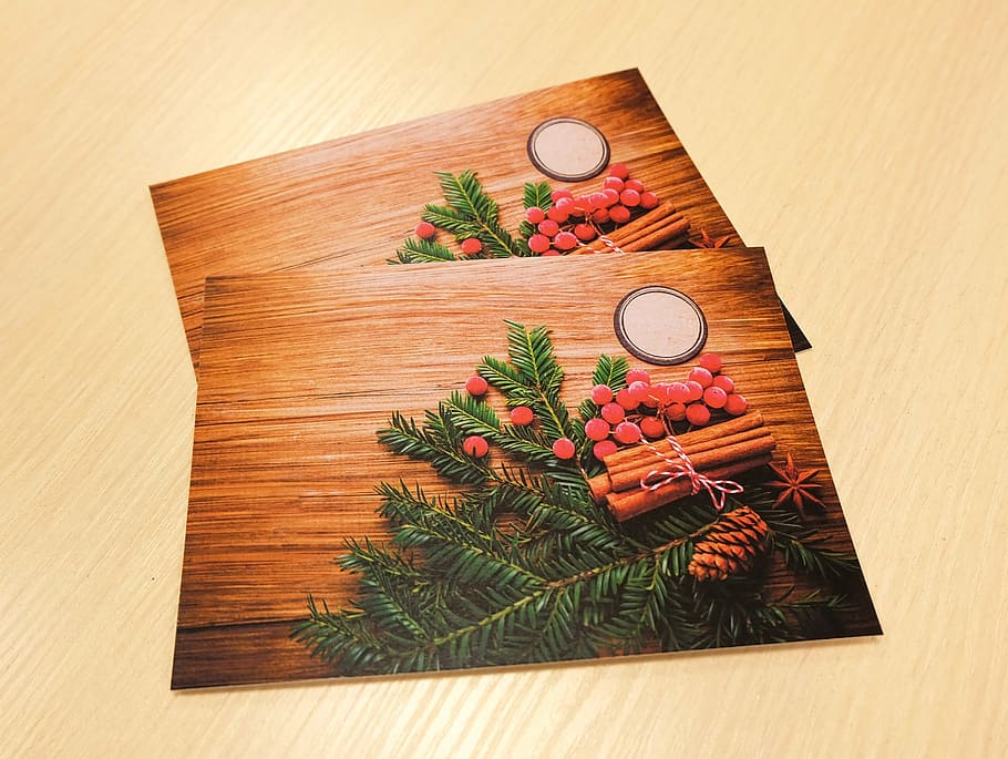 postcard, new year's eve, christmas, 2017, design, congratulation, christmas tree, decoration, wood - Material, fir Tree, celebration