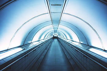 tunel, město, podzemí, architektura, budova, cestovat, přeprava, Rychlost, futuristický, modrý, stanice