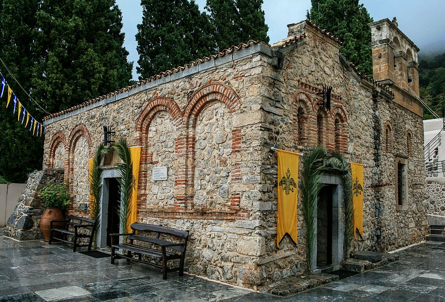 moni kardiotissas, Moni, Crete, Greece, building, house, public domain, architecture, church, old, religion