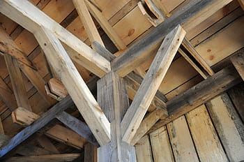 hnědý dřevěný strop, pošta, design, nosník, struktura, konstrukce, architektura, rám, stavět, Pozadí, místě