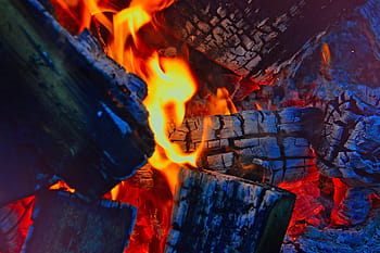 burning charcoal, fire, campfire, burns, flame, flames, at night, red, burning, mood, nice