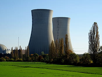 fotografie, šedá, elektrárna, pole, jaderná elektrárna, jaderná energie, atomové energie, nukleární, proud, elektřina, jaderných reaktorů