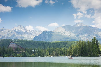 vysoký, panorama tatry hory panorama, vysoké tatry, hory, panoráma, scenérie, jezero, les, loď, mraky, Evropa