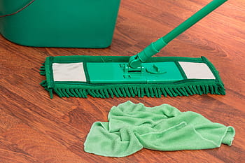green, mop, pail, towel, bucket, chores, housework, clean, household, hygiene, cleanup