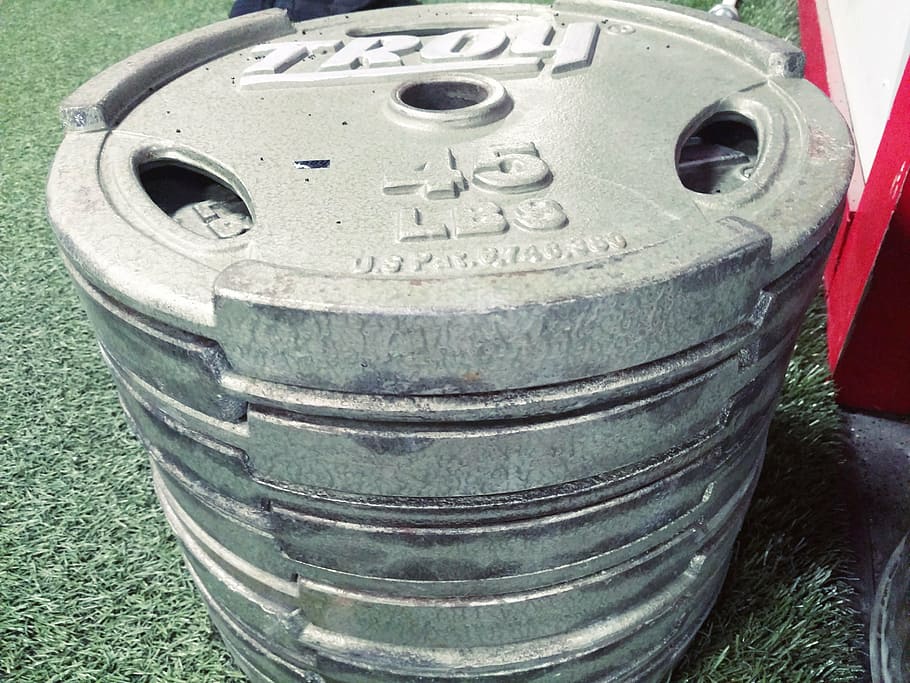 gray weight plates, weight, plates, c, fitness, workout, gym, fit, equipment, exercise, heavy