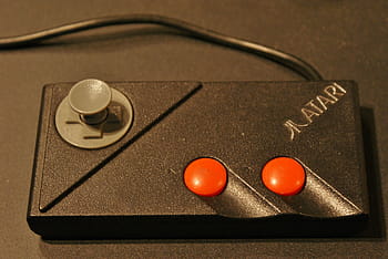 Černá, herní ovladač, šňůry, ovladač, atari, videohry, objekty, zábava, nikdo, zdravotnictví a lékařství, uvnitř