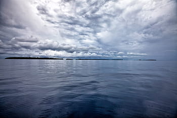 piatto, acqua, nuvoloso, carta da parati del cielo, mare, Kojima, malinconia, ansia, isole widi, isole halmahera, Indonesia