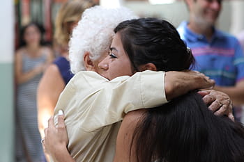 old, grandmother, people, hug, hugging, happy, woman, person, girl, white, joy