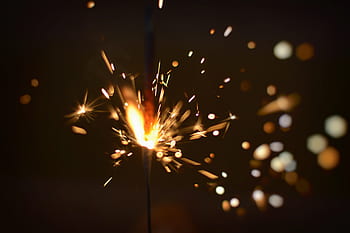 scintille, sparkler, luce, festa, celebrazione, compleanno, fuoco, fiamma, buio, notte, sera