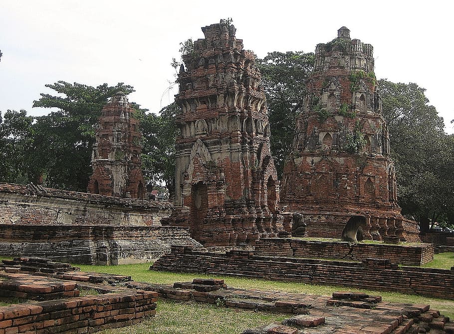 wat mahathat, buddhista, chrám, ayutthaya, Thajsko