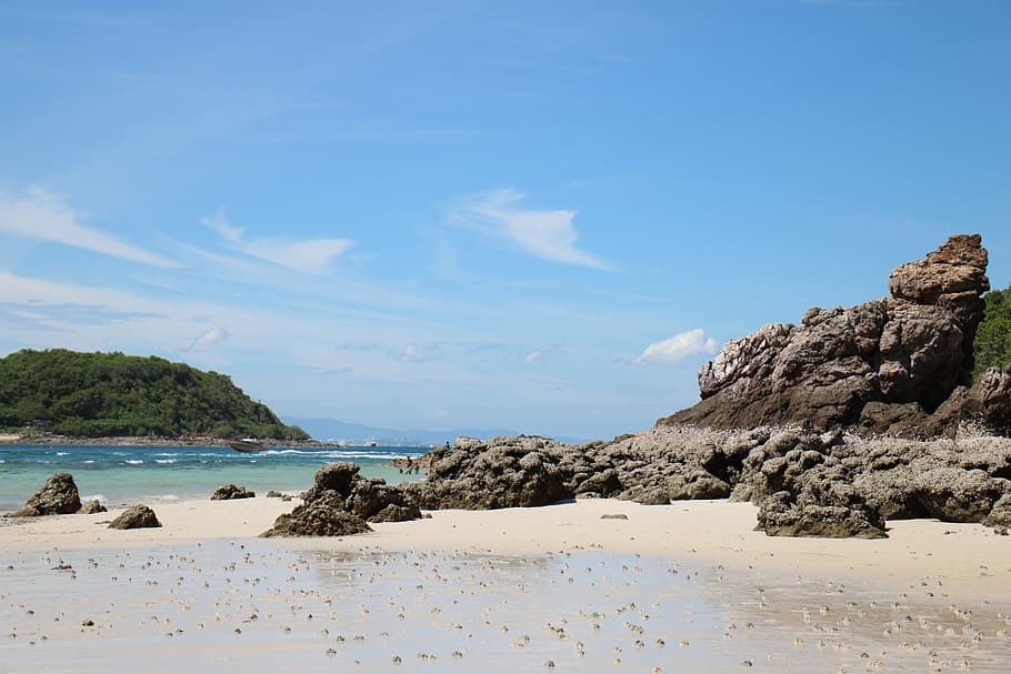 thailand, beach, ocean, sea, shore, rocks, island, travel, kolan