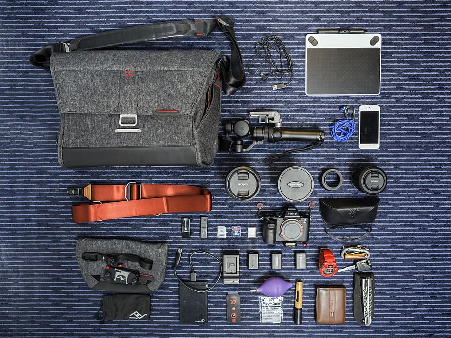 Černá, dslr fotoaparát kit, Příslušenství, Taška, modrý, textil, dslr fotoaparát, soupravy, pás, box, kabelová nabíječka