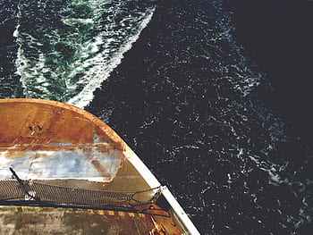 aereo, barca, mare, traghetto, nave, acqua, oceano, onde, fuco, sopra, marino