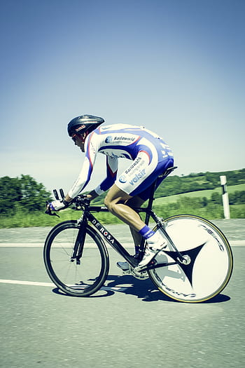 mountain, bike, blue, sky, people, man, ride, bicycle, cyclist, racing, sport