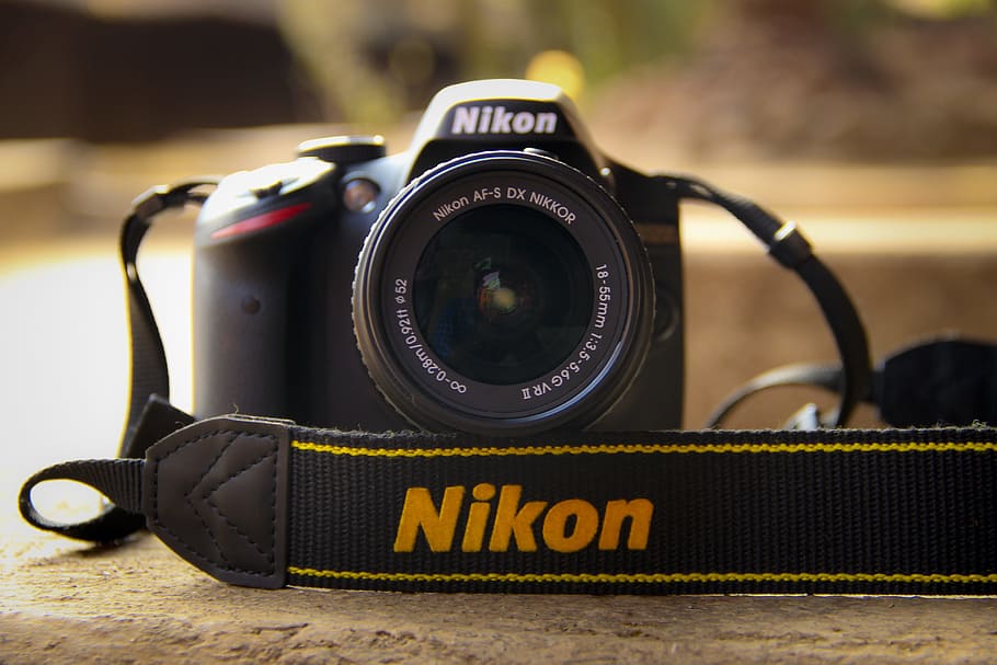 Černá, nikon dslr fotoaparát, Fotoaparát, objektiv, nikon