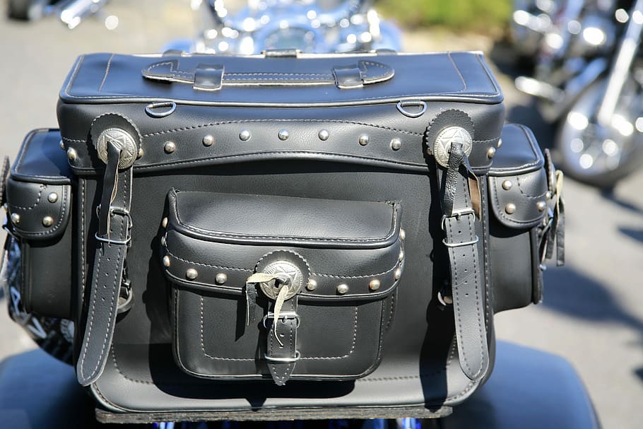 kůže, Taška, motocykl, cyklista, volný čas, kožená taška, dvě kola, auto, technologie, motor, čelní pohled