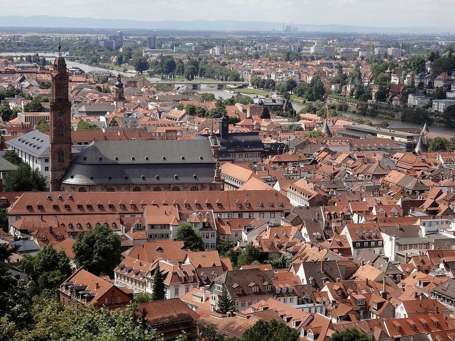 heidelberg, neckar, kota, sungai, jembatan, budaya, jerman, gereja, katedral, katedral st mary, fürstenwalde